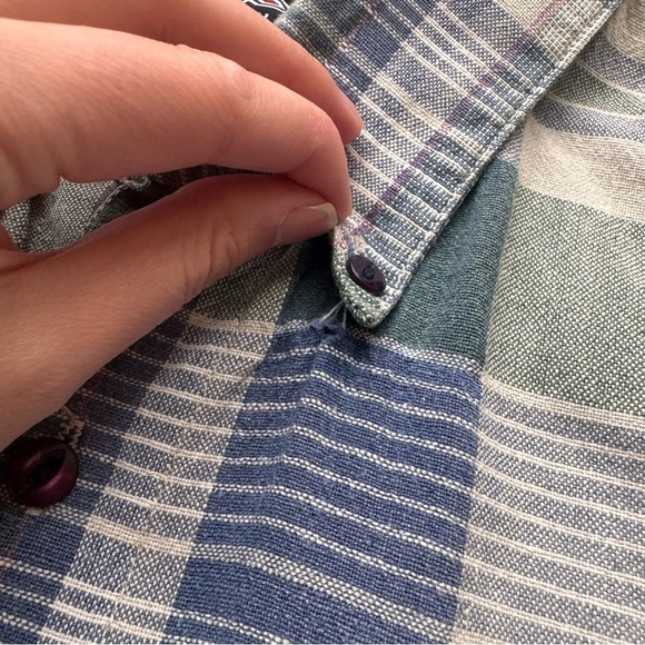 VINTAGE POINT ZERO OVERSIZED PLAID BUTTON UP SHORT SLEEVE SHIRT - L - Picture 14 of 15